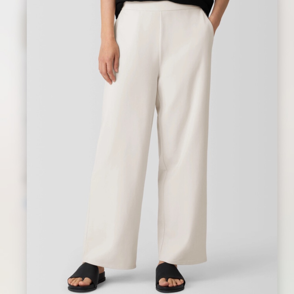 Eileen Fisher Washable Ponte Wide-Leg Pants in “bone” - Picture 2 of 14